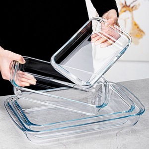 Plats et moules de cuisson rectangulaires en <span class=keywords><strong>verre</strong></span> pour micro-ondes, 1L, 1.6L, 2.2L, 3L, vente en gros - Product Image 1