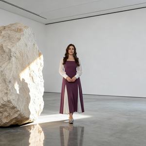 Abaya en polyester uni, tissu de haute qualité, élégant et stylé, sur mesure, vente en gros pour les femmes musulmanes, fabricant - Product Image 2