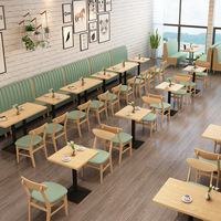 Table et Chaise de Cafétéria Moderne pour Restaurant, Usage Commercial, 4 Personnes