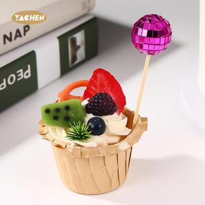 Yachen Disco <span class=keywords><strong>cupcake</strong></span> toppers sinh nhật <span class=keywords><strong>Topper</strong></span> Retro trang trí bánh sáng bóng nhiều màu mini Disco bóng toppers cho nguồn cung cấp bên - Product Image 4