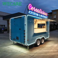 WECARE Camion de restauration mobile entièrement équipé pour limonade, café, hot-dogs, crêpes, tacos, pizzas, avec cuisine complète et service de boissons