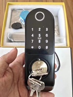 Serrure de porte intelligente à empreinte digitale TUYA APP en acier inoxydable et aluminium pour extérieur, pour porte battante ou à encastrement électronique