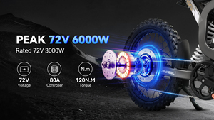 Motocicleta R19 de Alto Torque, 9000W, Batería de 72V 40Ah, Llantas de 19'', Suspensión Completa, Motocross, UL2849, 80km/h - Product Image 3