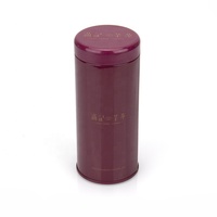 Boîte d'emballage cylindrique populaire en fer blanc de qualité alimentaire, de taille personnalisée, violet-rouge, pour café, thé, porte-stylo, pinceaux de maquillage, souvenirs
