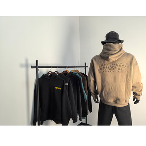 Sweat à capuche homme coupe ample épaisse, style streetwear, avec motif 3D en relief, faible MOQ - Product Image 2