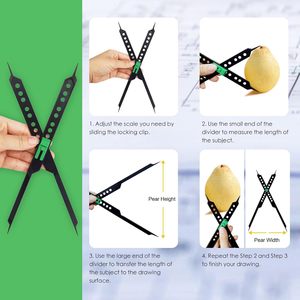 أداة تقسيم متناسبة بمقياس 1:1-1:5، بلاستيكية سوداء، أداة رسم للفنانين والطلاب والمهندسين والمصممين، مستلزمات فنية للرسم الهندسي - Product Image 2
