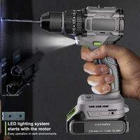 Perceuse-visseuse sans fil 21V Lithium-Ion sans balais à vitesse variable avec mandrin auto-serrant et embouts SDS Plus pour le bricolage et la démolition