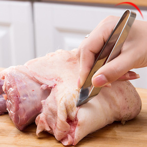 Pig Bristle Clip Stainless Steel Manual Tool For Meat Cleaning Kitchen Use - Product Image 1
