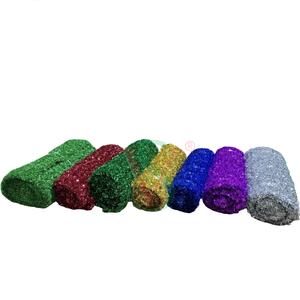 Malla de red de PVC no inflamable, Alfombra de oropel con purpurina colorida, <span class=keywords><strong>guirnalda</strong></span> de hierba para Navidad, Material de decoración 3D - Product Image 2