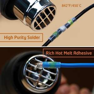 Kit de connecteurs de fils à souder, 110 pièces, assortiment de bornes étanches thermorétractables pour la réparation des câblages électriques - Product Image 5