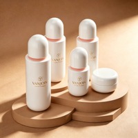 Flacon pulvérisateur/pompe en verre blanc rond de 30 ml, 50 ml, 120 ml, 150 ml avec bouchon à vis et pot de 30 g, 50 g pour crème de soin de luxe