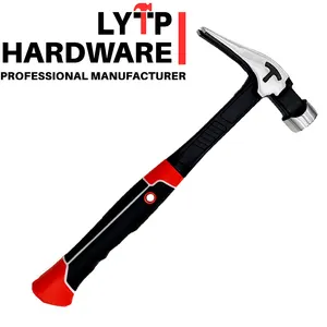 New Engraved Straight Claw Customizable Solid Magnetic Anti-slip 45# Carbon Steel One-piece Fiber Handle Conjoined Claw Hammer