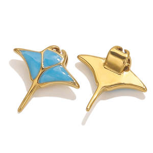 Charmes en émail doré représentant des animaux marins |   Pendentif en acier inoxydable plaqué or 18 carats pour la fabrication de bijoux DIY |   Coquille Saint-Jacques, étoile de mer tortue - Product Image 4