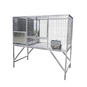 Durable Galvanized Iron <strong>Dog</strong> Breeding <strong>Cages</strong> Feeders for Cats <strong>Dogs</strong>-Simple Modern Design Eco-Friendly Wood Frame Large/Medium - Product Image 4