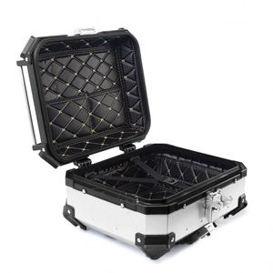 25 L Argent + Noir <span class=keywords><strong>Moto</strong></span> Aluminium Top Boxes <span class=keywords><strong>Moto</strong></span> Tail <span class=keywords><strong>Box</strong></span> Petit - Product Image 1