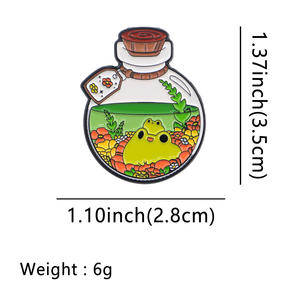 <span class=keywords><strong>3</strong></span> Stijl Grappige Kikkers Padden Metalen Pinnen Drift Fles Broches Revers Badges Hoed Cap Zacht Email Pinnen Voor Reizen Lezen - Product Image 6