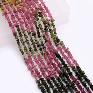 Tourmaline naturelle multi puces non coupées 3mm-5mm perle lisse Tourmaline pierre semi-précieuse pépites inégales perle pour la fabrication de bijoux - Product Image 2