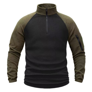 En stock o OEM Personalizar logo Hombres al aire libre 1/3 Zip Fleece <span class=keywords><strong>Pullover</strong></span> Chaquetas de invierno - Product Image 6