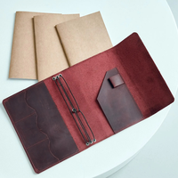 Couverture de carnet A5 en cuir PU réutilisable, étui de journal rechargeable avec bandes élastiques, pochette de protection pour livre