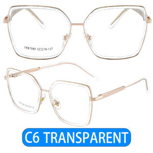 Gafas con Protección Anti Luz Azul 87089 Tr90, Montura Cuadrada Transparente, Aro Completo, Patillas Metálicas con Resorte, Lentes sin Graduación - Product Image 4