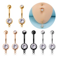 Gaby Piercings de nombril DIY pour femme en acier inoxydable, plaqué or, avec zircon, bijoux de corps tendance, cadeau pour mariage et fête