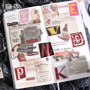 Vintage Anime Style Letter <b>Box</b> <b>Vinyl</b> Stickers Reusable DIY Adhesive Decorations for Holiday Tent Use - Product Image 5