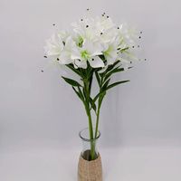 Décoration de maison et de mariage tiges de lys artificielles en plastique Arrangement floral et plante d'arbre pour décorations