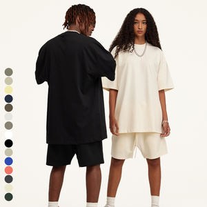 305 gramos verano peso pesado algodón Color bloque personalizado Hip Hop camiseta para hombres logotipo personalizado camiseta de alta calidad - Product Image 5