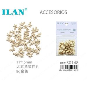 Perline a Stella in Metallo ILAN 11x15mm Colore Oro per Accessori di Abbigliamento - Product Image 1