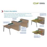 Estación de Trabajo Ergonómica Moderna de 6 Plazas con Fácil Montaje, Cajones de Almacenamiento para Uso Comercial