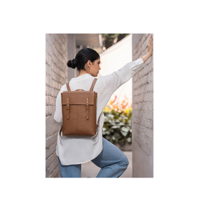 Mochila de Cuero Genuino 100% de Alta Calidad para Mujer, Impermeable, Ligera, de Lujo, para Negocios, Oficina, Trabajo, Viajes Diarios - Product Image 2