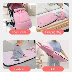 Sac de couchage chaud pour poussette de bébé Coussin épaissi et couvre-pieds Accessoire d'hiver extérieur coupe-vent - Product Image 4