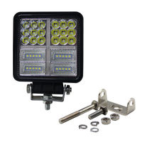 Phare de camion en aluminium + PC, lumière stroboscopique jaune, lumière blanche, 177W, 4 pouces, phare de travail carré LED pour Jeep, tracteur, véhicule tout-terrain