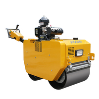Prix d'usine Mini compacteur routier portatif à double tambour à moteur diesel et essence, petit rouleau compresseur autoporté
