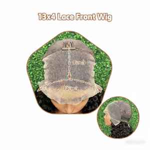 วิกผมแท้จากอินเดียแบบลูกไม้ด้านหน้า 13x4 ความหนาแน่น 200% ขนาด 14 นิ้ว ทรงแอฟโฟรสั้นหยิกฟู สำหรับผู้หญิงชาวยุโรปและอเมริกา - Product Image 5