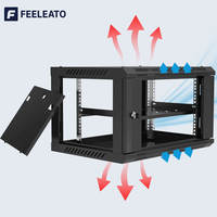 Armoire réseau murale polyvalente de 19 pouces, 6U, 9U, 12U, porte en verre, rack de serveur pour les petits appareils informatiques de bureau