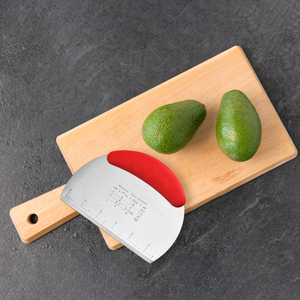 Caliente suave respetuoso con el medio ambiente de acero inoxidable masa harina pastel raspador pastelería cortador con escala de medición herramienta de cocina - Product Image 4