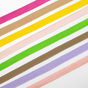 Kustom Multi Warna Pita Katun Organik Tahan Lama Tali Poliester Anyaman Pita Bias Herringbone untuk Tali Tas Tali Sepatu - Product Image 2