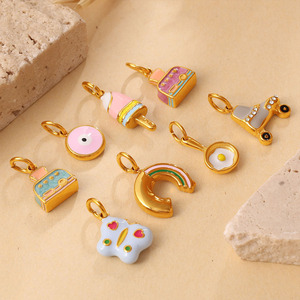 Colgante de acero inoxidable de formas mixtas para hacer pulseras, accesorios de joyería DIY, patrón de ojo de demonio de flamenco - Product Image 3