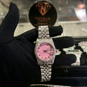 Reloj de Diamantes para Mujer con Moissanita VVS en Plata de Ley 925, Perfecto para Fiestas de Lujo, Disponible a Precio de Exportación - Product Image 1