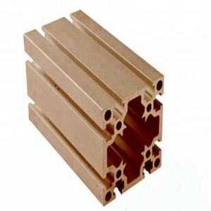 Profil Aluminium Ekstrusi Industri Tugas Berat, Profil Aluminium Alloy 8080 dengan Alur Ganda T-Slot, Anodisasi Hitam, Buatan Pabrik Cina - Product Image 1