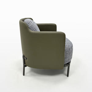 Solid Wood Base Leisure Chair <b>Light</b> Luxury Chair Leather Fabric Single Sofa Chair for Living Room Home Hotel Office Wholesale - Product Image 3