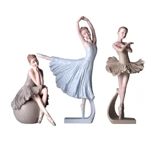 Creatieve Desktop Kleine Ambacht Schattig Ballet Meisje Kunst Hars Ambachtelijke Ornament Voor Luxe Woonaccessoires