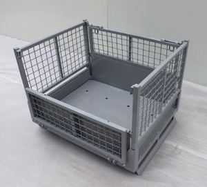 Jaula de almacenamiento galvanizada plegable y apilable bañada en caliente - Product Image 2