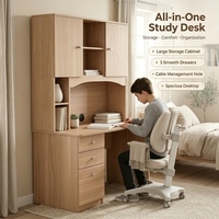 Bureau d'ordinateur pliable et extensible en bois avec étagère intégrée, design ergonomique pour chambre ou bureau à domicile, fabriqué en Chine