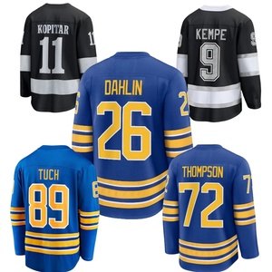 Vente en gros d'usine Buffalo Los Angeles brodé # 72 Thompson # 26 Dahlin # 89 Tuch # 11 Kopitar # Maillot de hockey sur glace 9 Kempe - Product Image 1