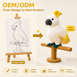 Peluche Cacatoua avec crête jaune, oiseau <span class=keywords><strong>blanc</strong></span> doux et réaliste, idéal pour la décoration ou comme cadeau - Product Image 1