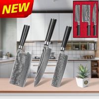 Manche rond G10 67 couches en acier damas vg10 ensemble de couteaux de cuisine japonais couteaux nakiri couteau de chef ensembles de couperet chinois