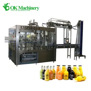 Línea de producción de llenado de jugo de naranja y manzana completamente automática Máquina de llenado y envasado de jugo de botella de PET