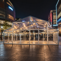 Tente transparente pour 500 personnes, structure noire simple, atrium, grande tente de mariage, toutes saisons, imperméable, pour usage extérieur